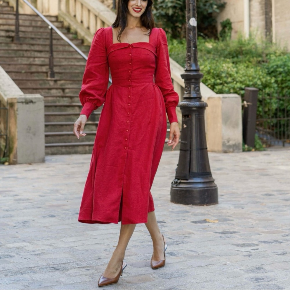 XS - Gaâla Paris Esther Linen Dress